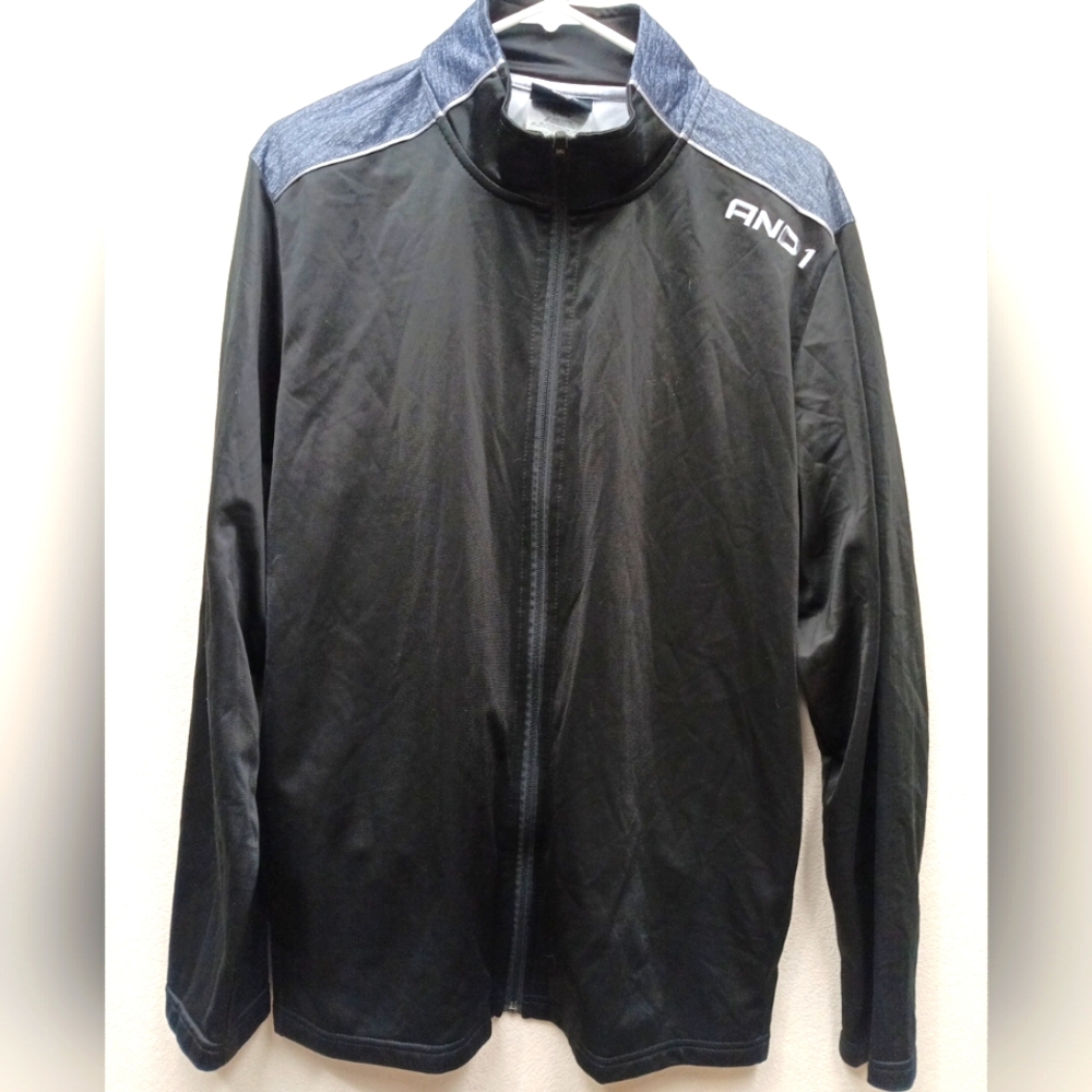 Men's AND1 Athletic Jacket Large Black with Pockets